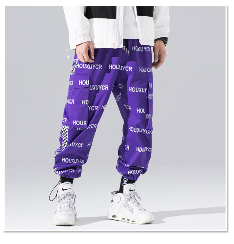 Japanese Style Letter Printed Men's Jogger Trousers